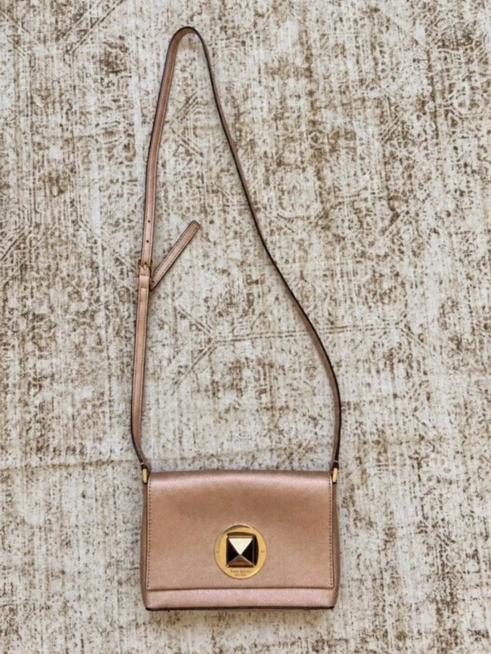 Kate Spade Newbury Lane Rose Gold Metallic Leather Crossbody Bag